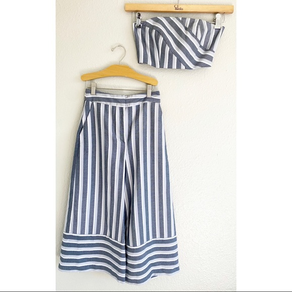 ASOS Pants - ASOS Two Piece Set Wide Leg Pants Crop Tube Top